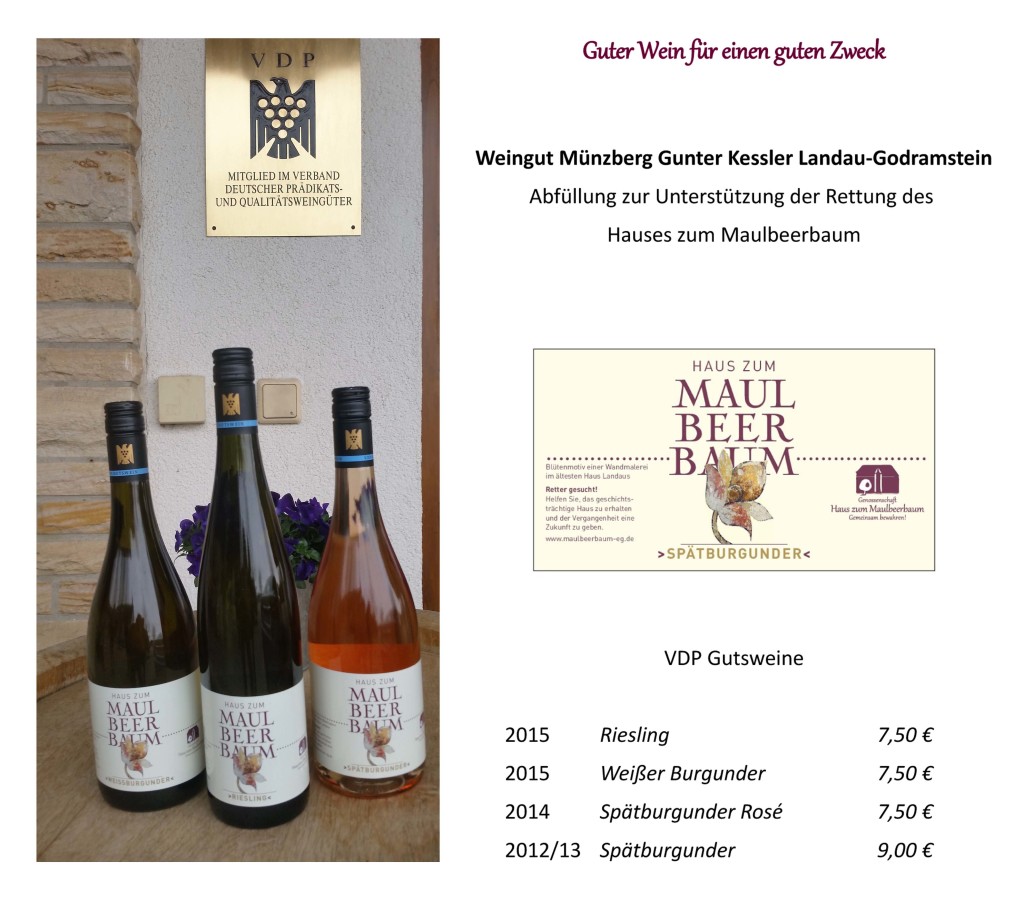 Unterstützung vom Weingut Münzberg - Genossenschaft Haus zum Maulbeerbaum